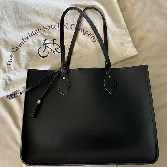 $300 Cambridge Satchel Company Black Leather Tote - excellent, rare find! - Picture 2 of 11